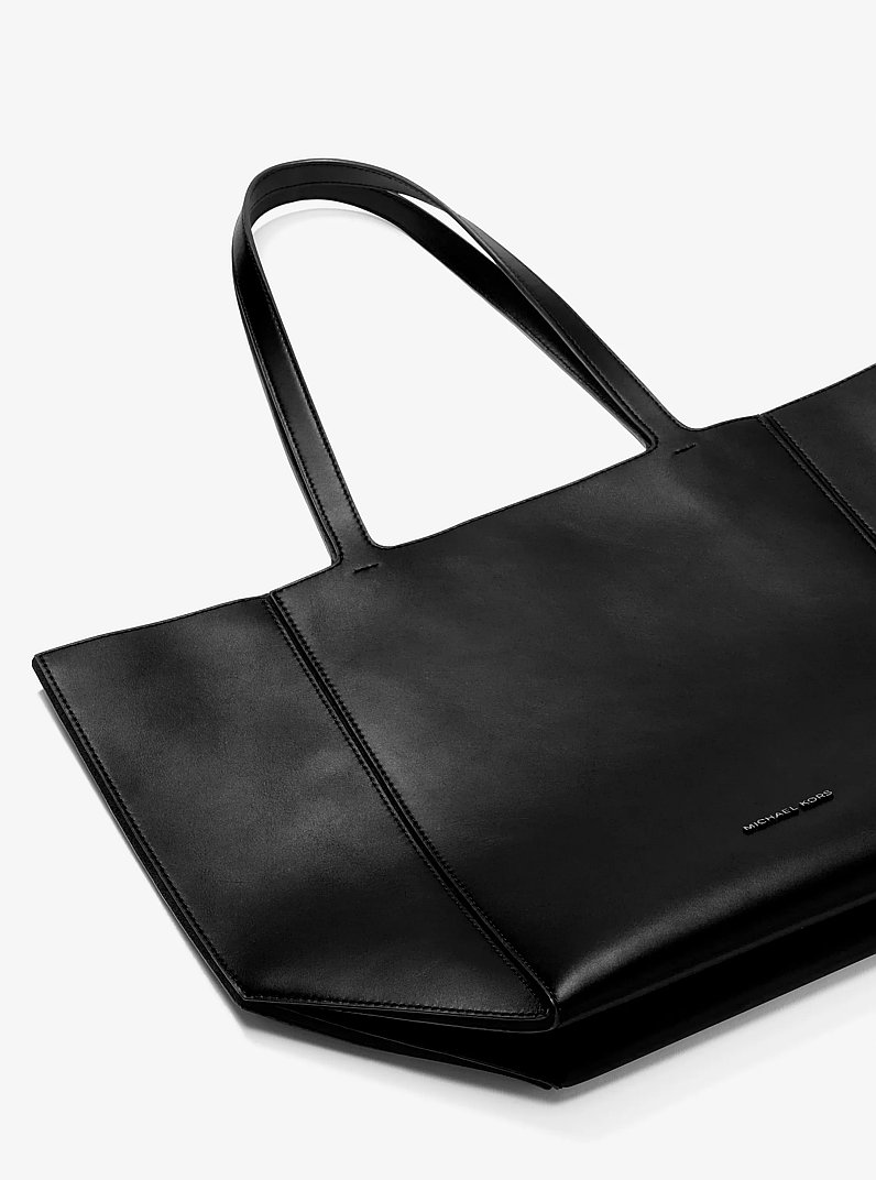 Jordi Large Leather Tote Bag in BLACK | Michael Kors