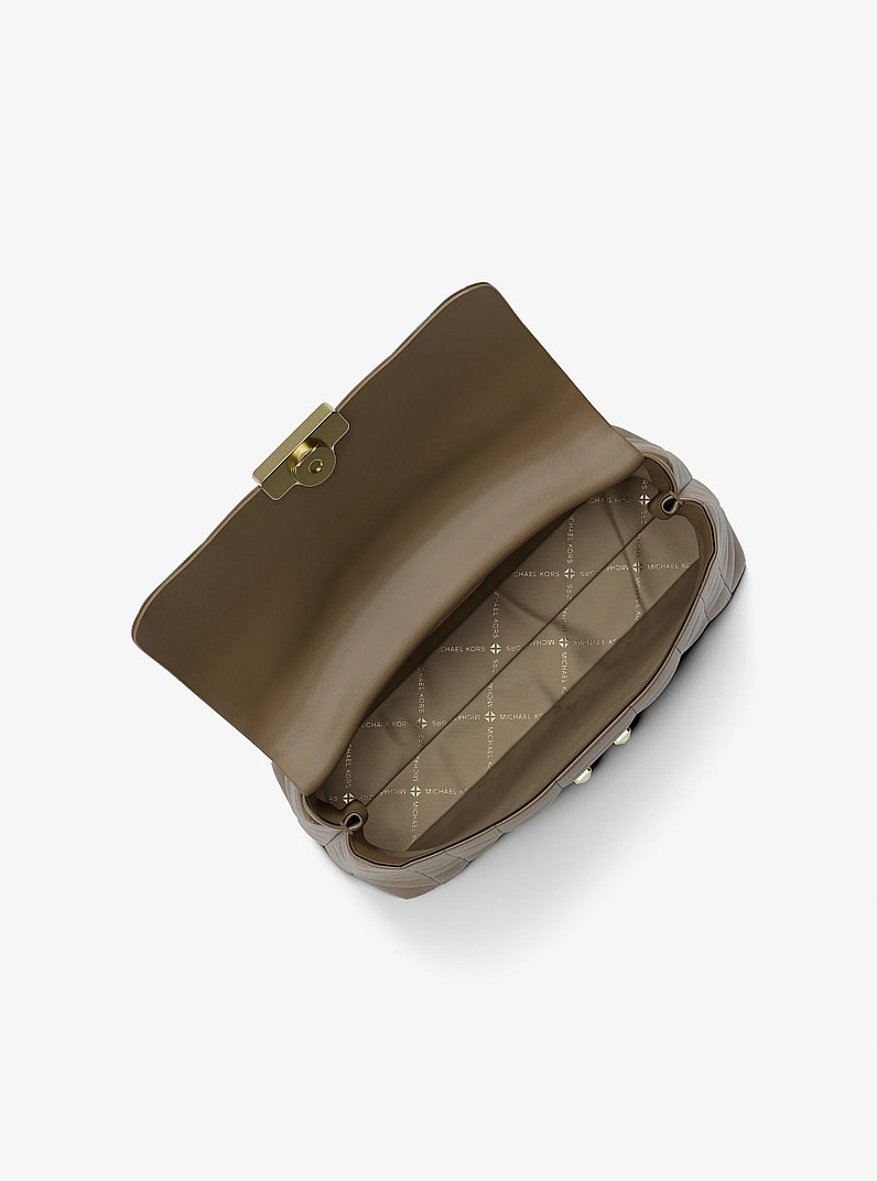 Sacoche Tribeca de taille moyenne en cuir matelass&eacute; in BOGUE | Michael Kors
