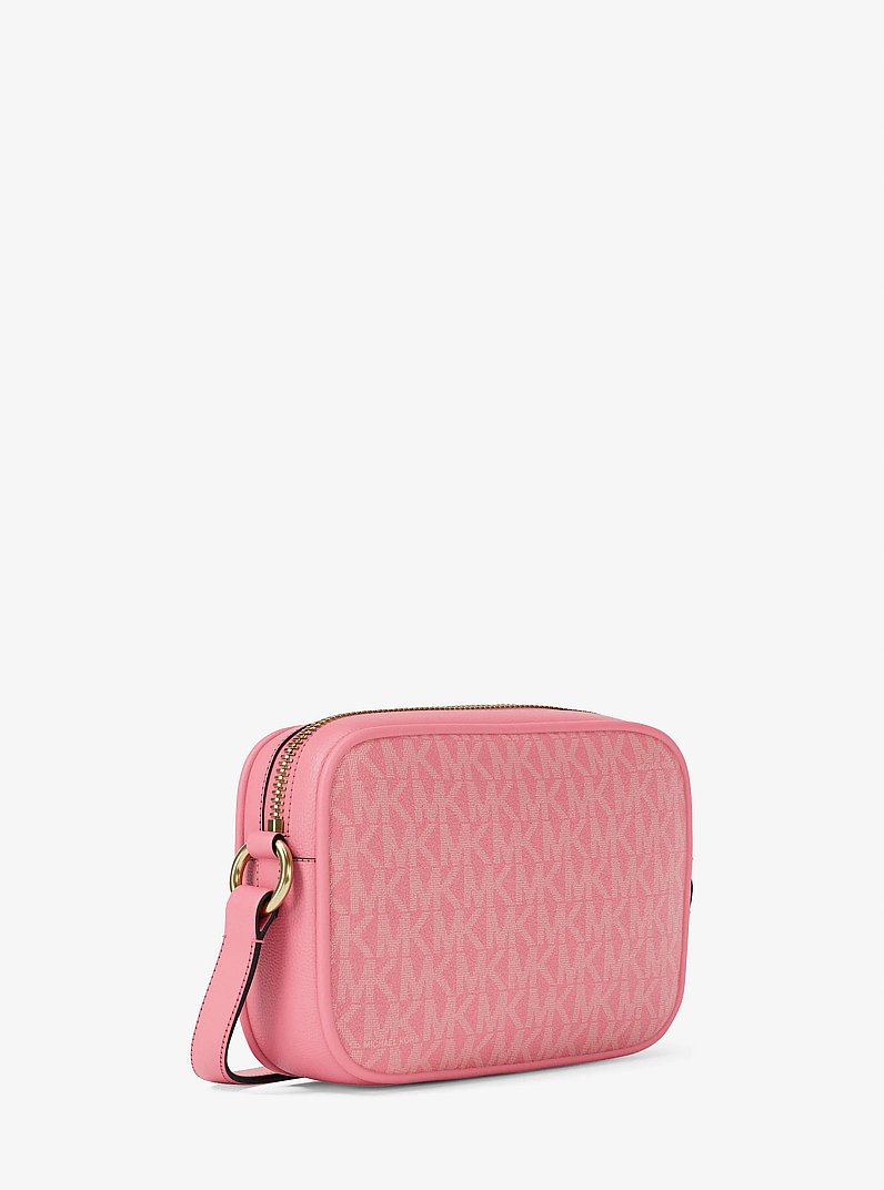 Jet Set Small Signature Logo Camera Crossbody Bag in CARNATION | Michael Kors