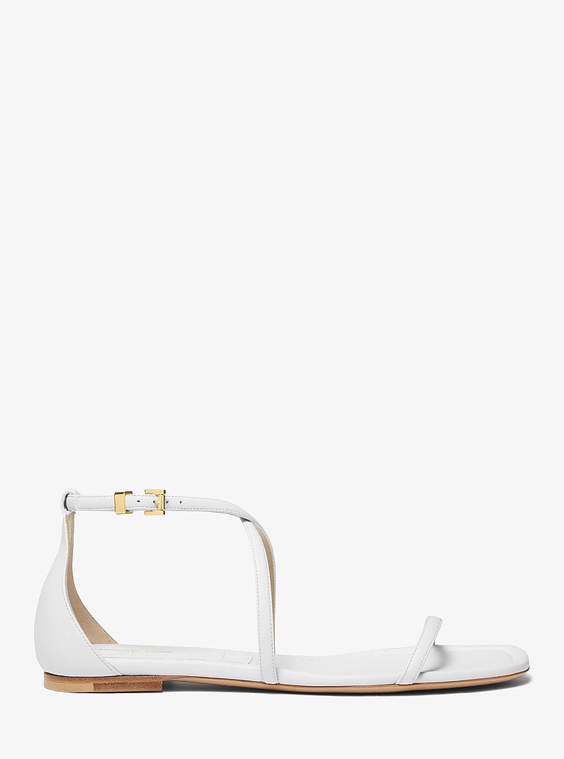 Sandale Polly aus Leder in OPTIC WHITE | Michael Kors