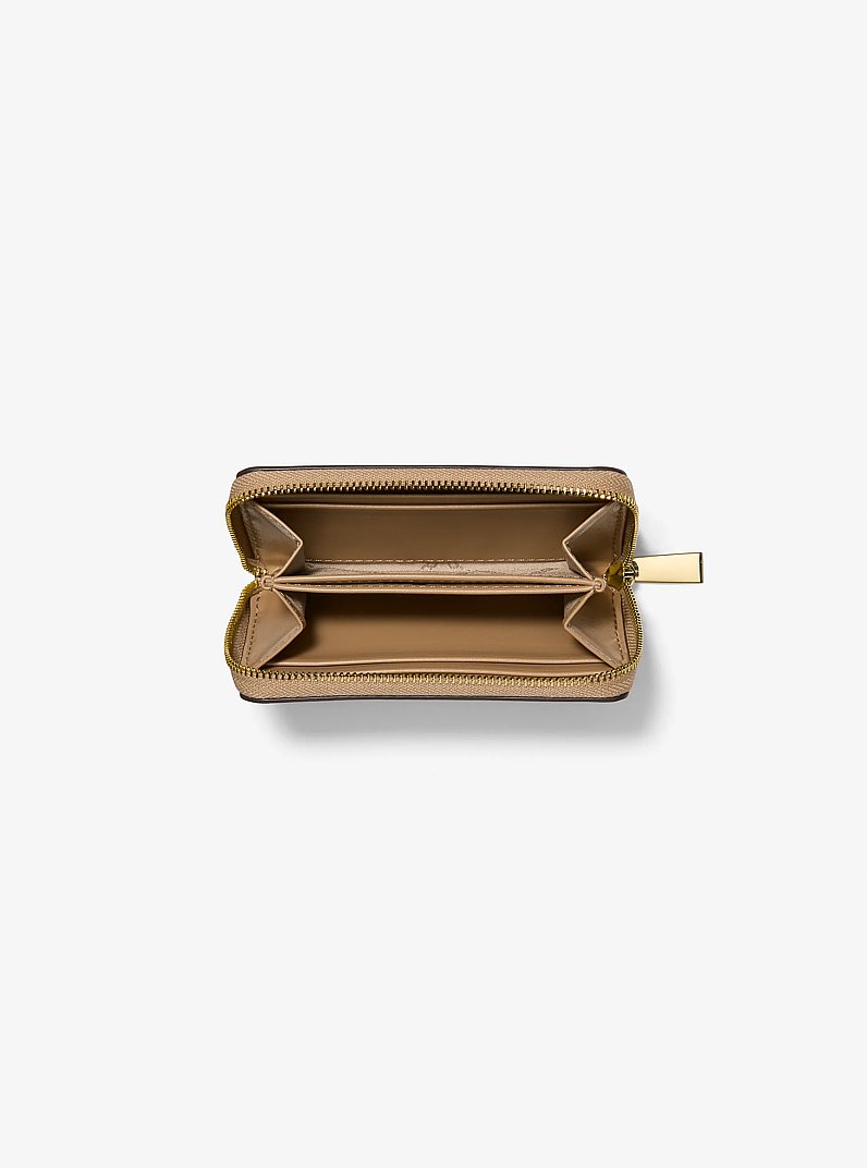 Jet Set Small Topstitched Leather Wallet in CAMEL | Michael Kors