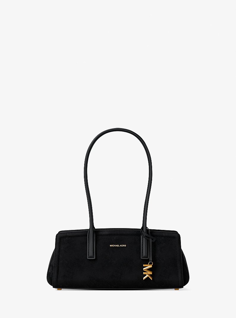 Laila Small Suede Shoulder Bag in BLACK | Michael Kors