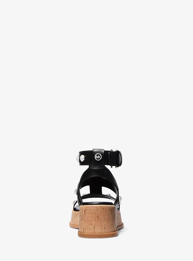 Selah Studded Platform Gladiator Sandal in BLACK | Michael Kors