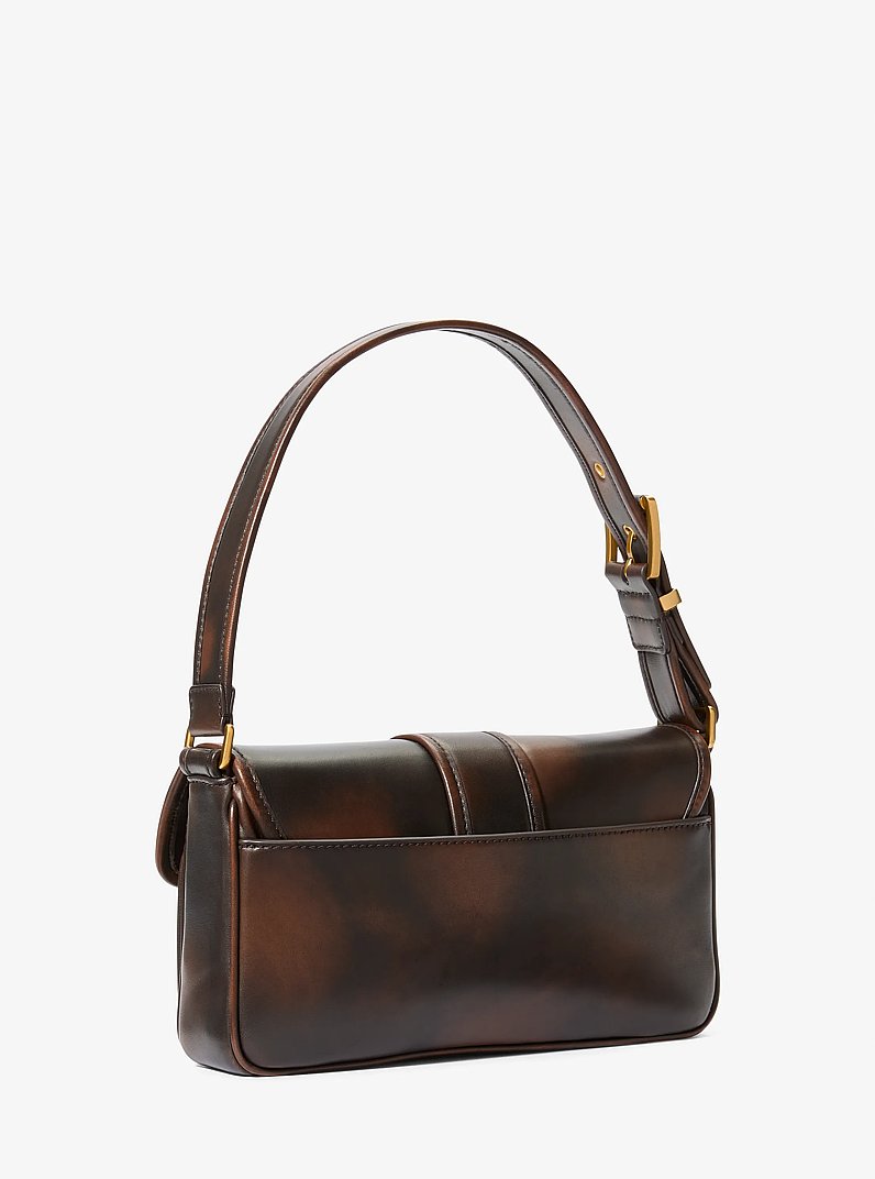Colby Medium Burnished Leather Shoulder Bag in CHOCOLATE | Michael Kors