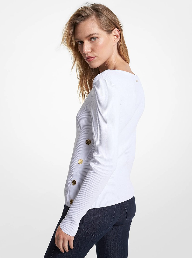 Jersey de punto el&aacute;stico acanalado in BLANCO | Michael Kors