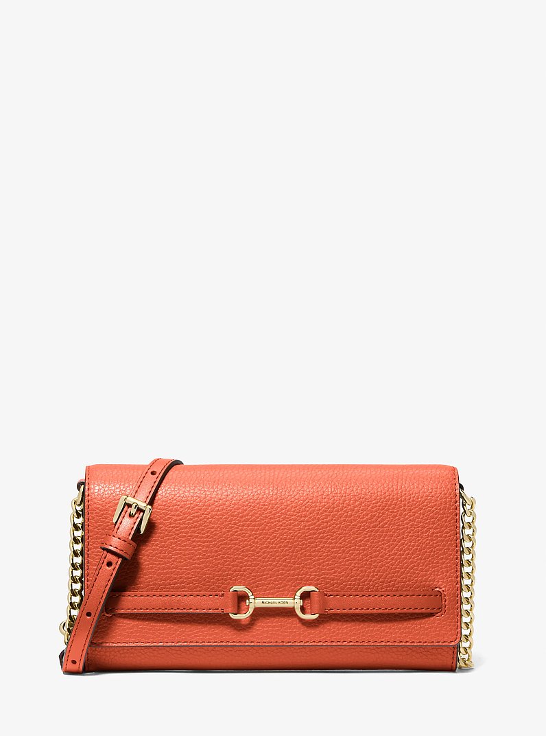 Carson Large Pebbled Leather Convertible Crossbody Bag in RED CLAY | Michael Kors