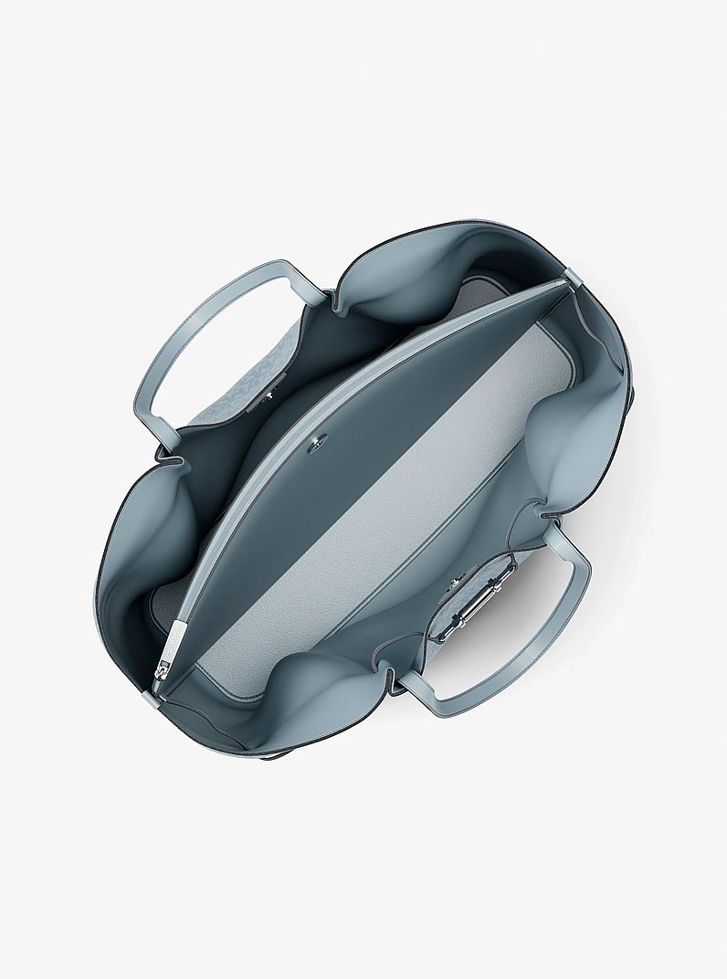 Carson Large Signature Logo Tote Bag in PALE OCEAN | Michael Kors