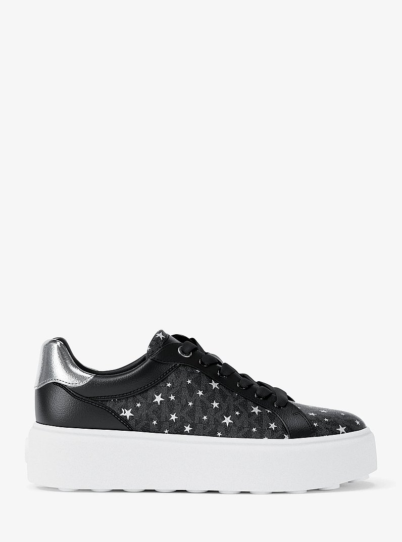 Romey Printed Signature Logo Sneaker in BLACK | Michael Kors