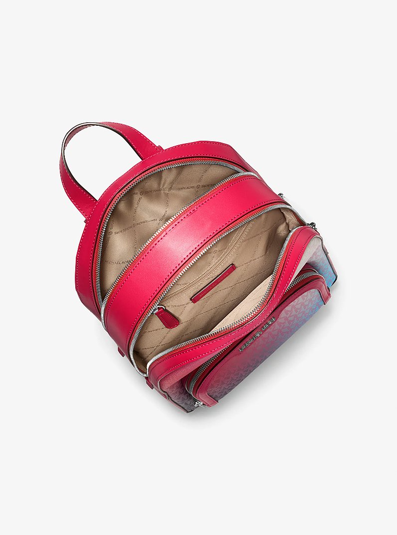 Jaycee Medium Ombr&eacute; Signature Logo Backpack in DARK RASPBERRY MULTI | Michael Kors