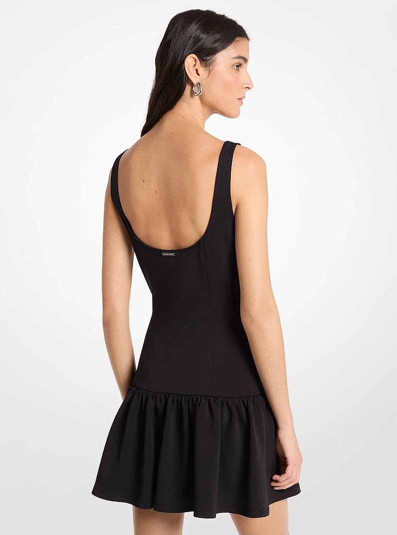 Doubleface-Kleid aus Krepp mit tiefer Taille in SCHWARZ | Michael Kors