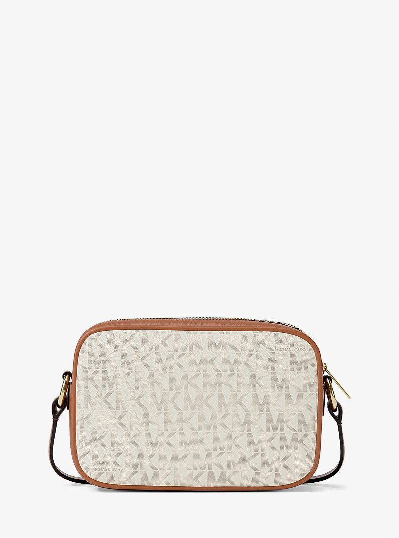 Jet Set Small Signature Logo Camera Crossbody Bag in VANILLA