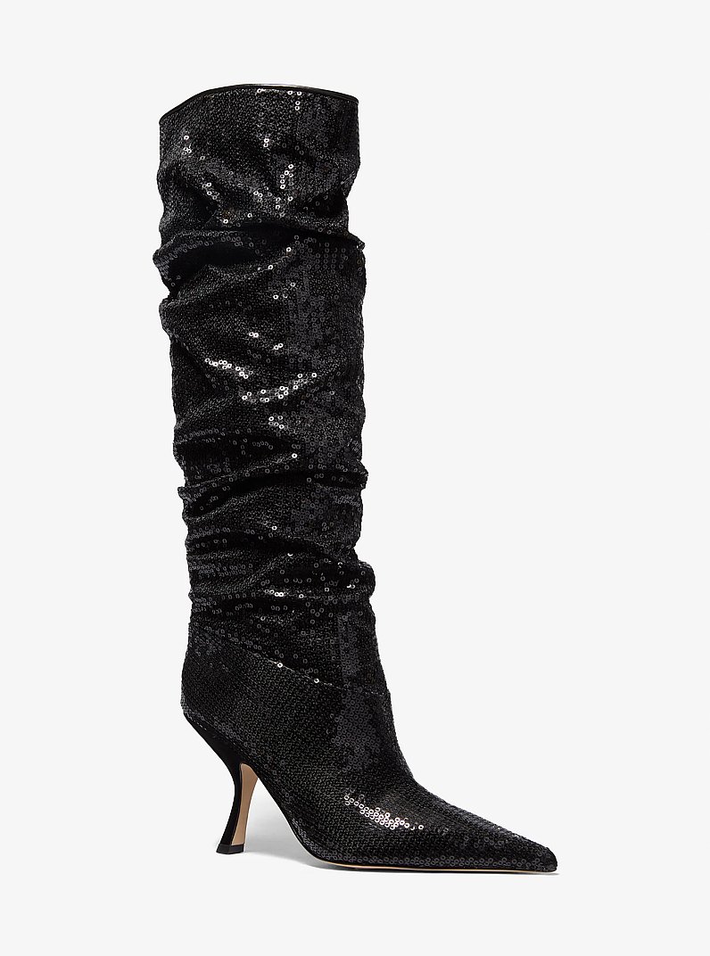 Luna Sequined Boot in BLACK | Michael Kors