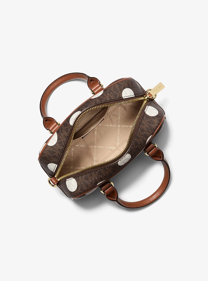 Bolso satchel Thompson extrapeque&ntilde;o con lunares y logotipo exclusivo in LUGGAGE | Michael Kors