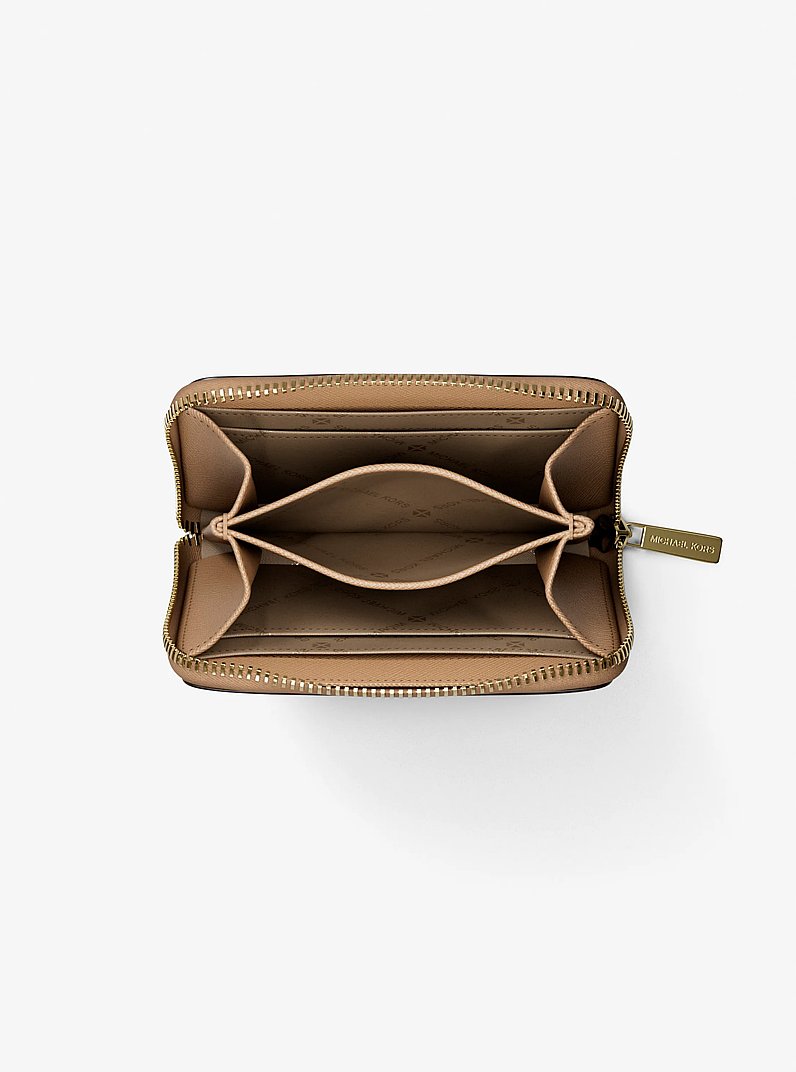 Jet Set Travel Medium Saffiano Leather Wallet in CAMEL | Michael Kors