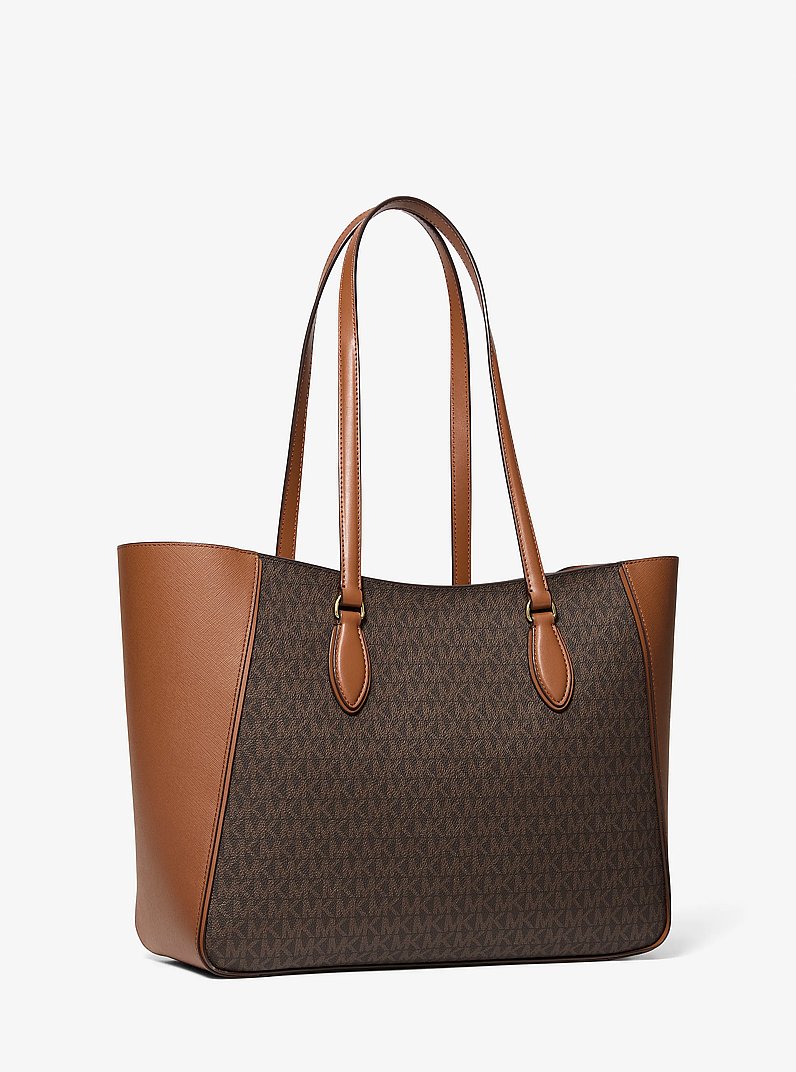Jet Set Travel Large Signature Logo 3-in-1 Tote Bag in BRUN | Michael Kors