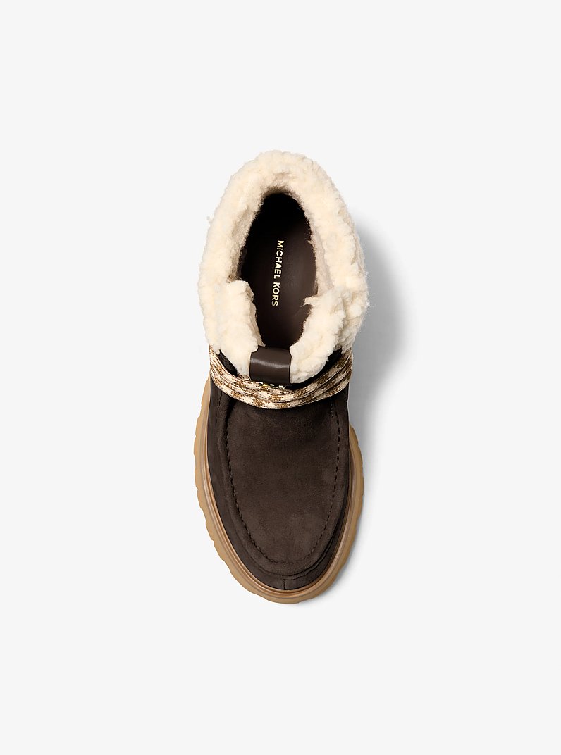 Cade Fleece-Lined Suede Ankle Boot in CHOCOLATE | Michael Kors