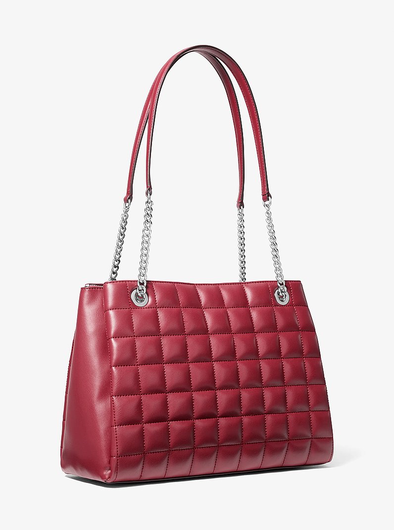 Soho Medium Quilted Tote Bag in BORDEAUX | Michael Kors