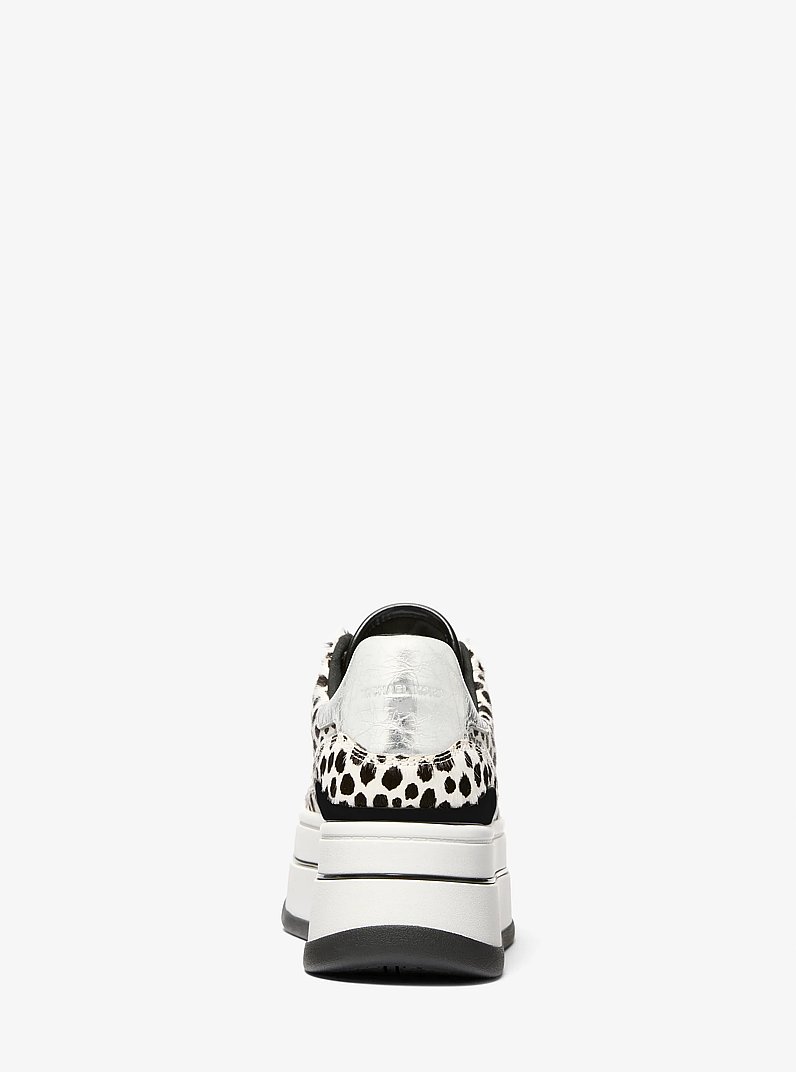 Hayes Cheetah Print Calf Hair Platform Sneaker in BLACK COMBO | Michael Kors