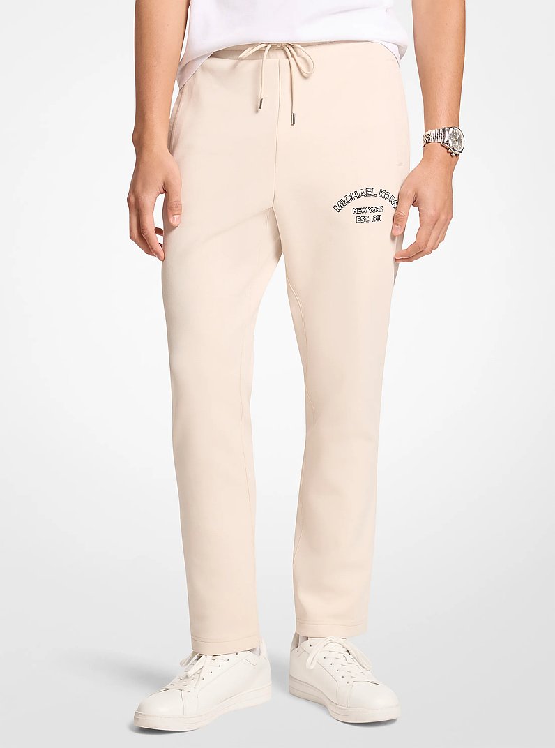Pantalon de jogging en m&eacute;lange de coton &agrave; logo in CR&Egrave;ME L&Eacute;GER | Michael Kors