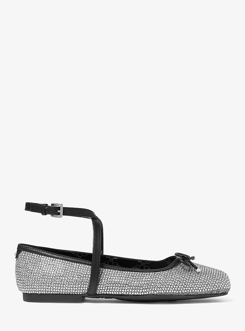 Collette Crystal Embellished Ballet Flat in BLACK | Michael Kors
