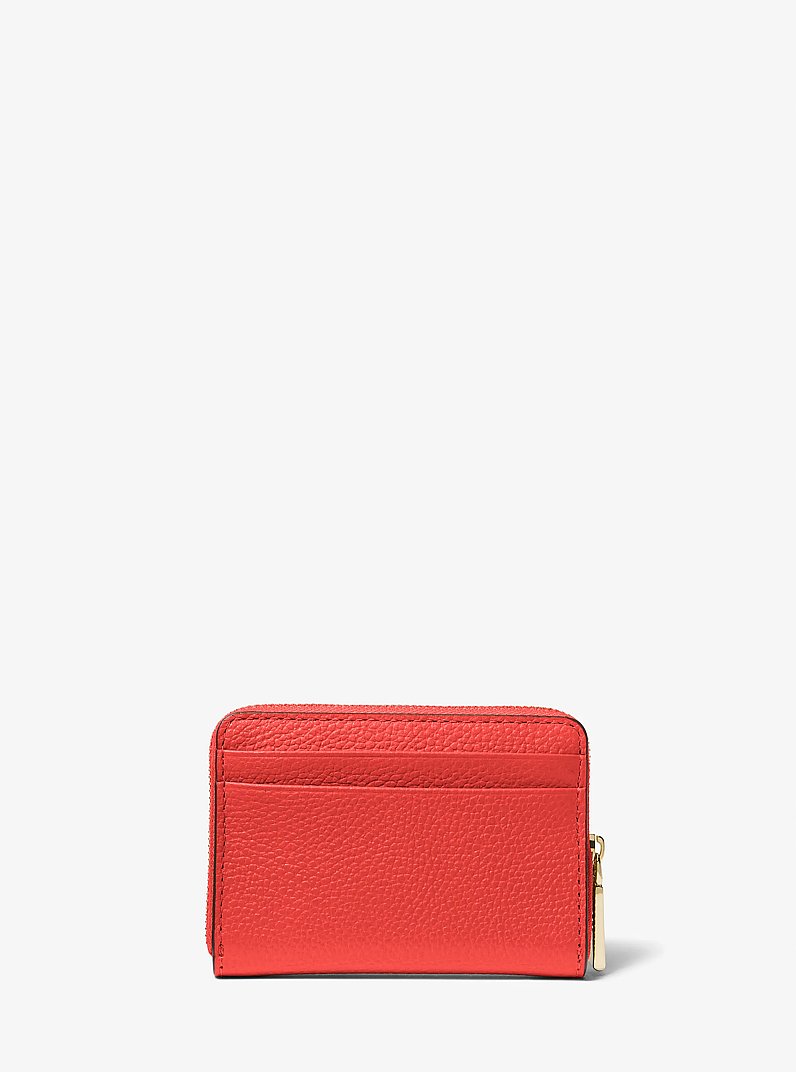 Jet Set Small Pebbled Leather Zip-Around Card Case in BURNT SIENNA | Michael Kors