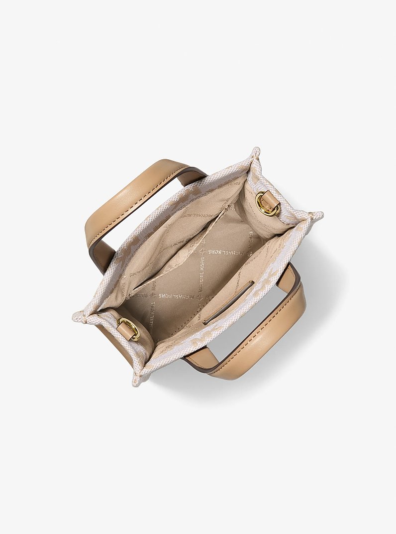 Gigi Extra-Small Logo Jacquard Crossbody Bag in KHAKI | Michael Kors