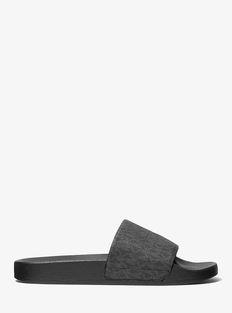 Jake Logo Slide Sandal in BLACK | Michael Kors