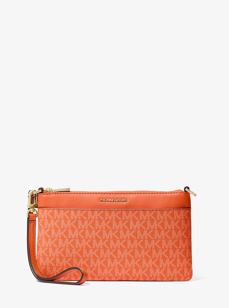 Pochette da polso convertibile Jet Set grande con zip e stampa logo in MIMOSA | Michael Kors