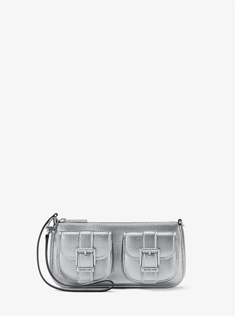 Poșetă Zoe mică din piele metalizată in ARGINTIU | Michael Kors