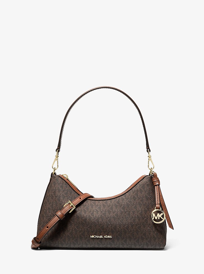 Petit sac &agrave; bandouli&egrave;re convertible Sammy &agrave; logo Signature in BRUN | Michael Kors