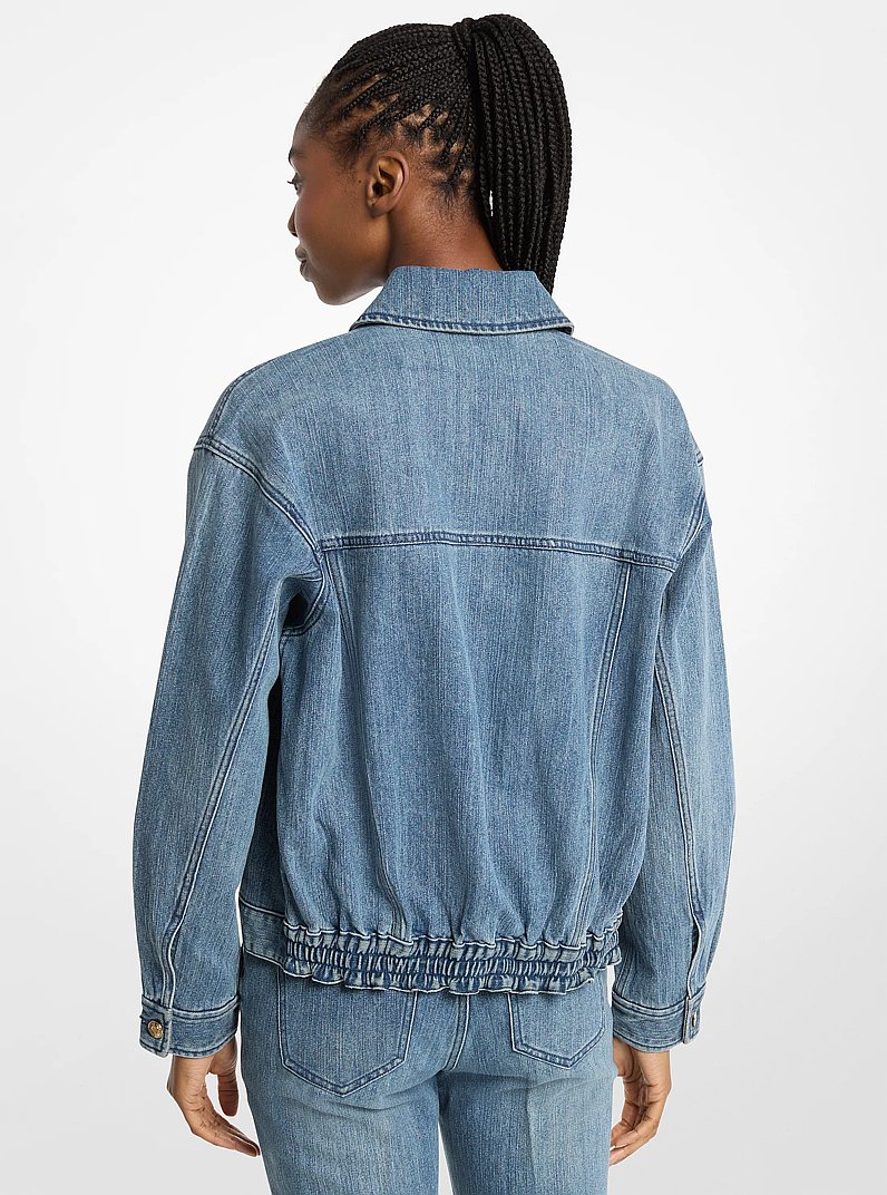 Denim Zip-Up Jacket in DUSK BLUE WASH | Michael Kors