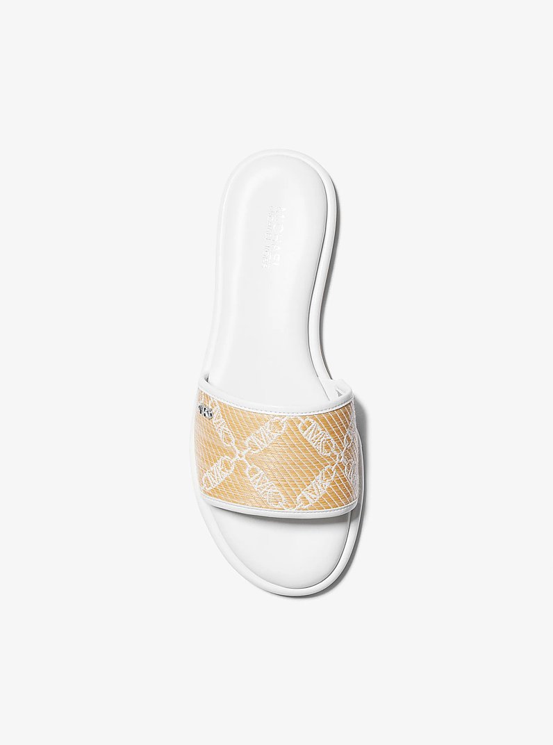 Slide Saylor in paglia con logo Empire jacquard