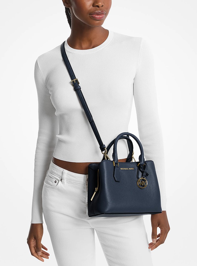 Camille Small Pebbled Leather Satchel