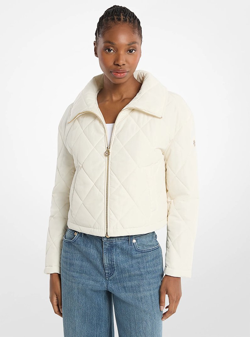 Cropped Quilted Jacket in HUESO | Michael Kors