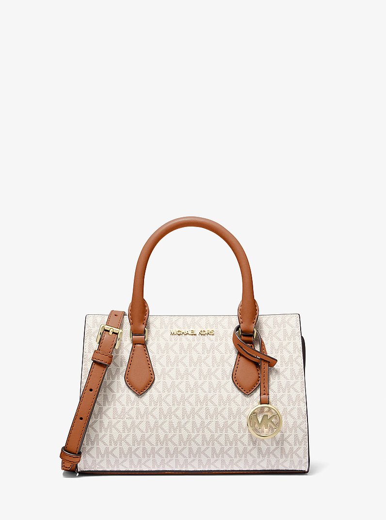 Sheila Small Signature Logo Satchel in VANILLA - Sale | Michael