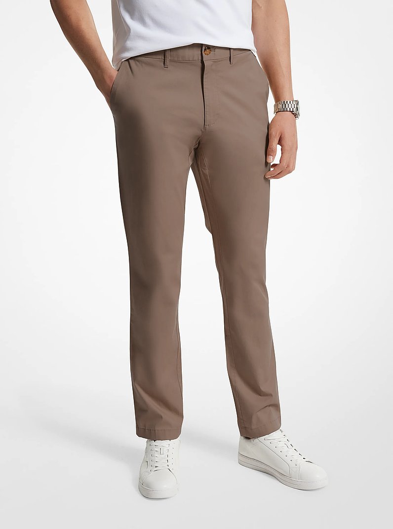 Pantalon chino ajust&eacute; en m&eacute;lange de coton in CH&Acirc;TAIGNE | Michael Kors