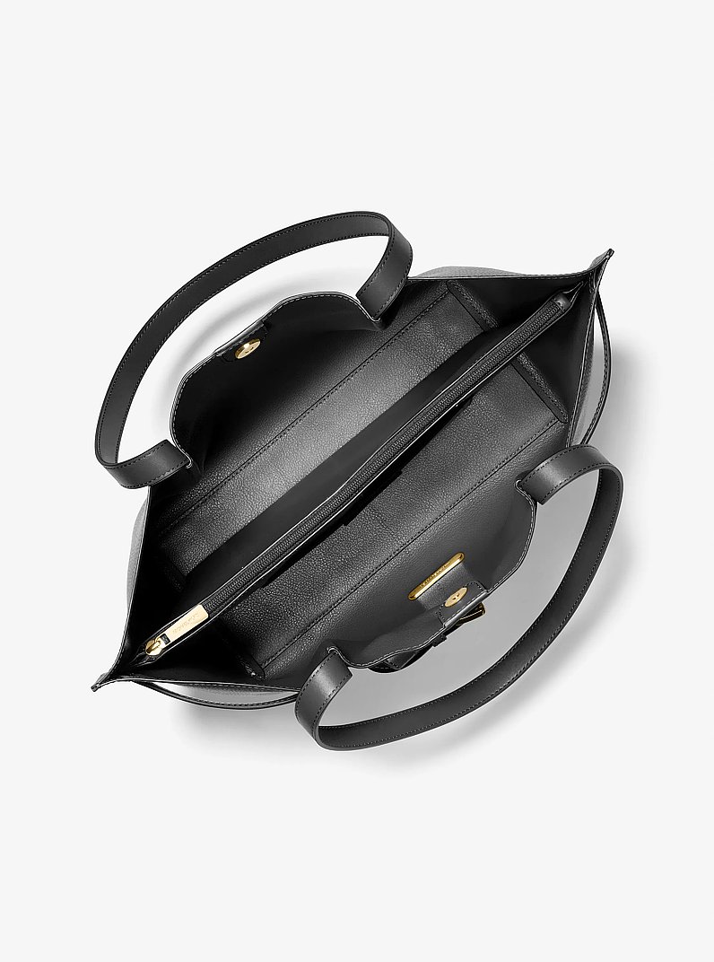 Bolso tote Emilia grande de piel granulada in NEGRO | Michael Kors