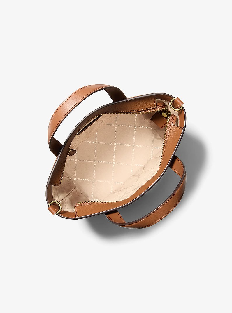 Draagtas Pratt van saffianoleer, klein in LUGGAGE | Michael Kors
