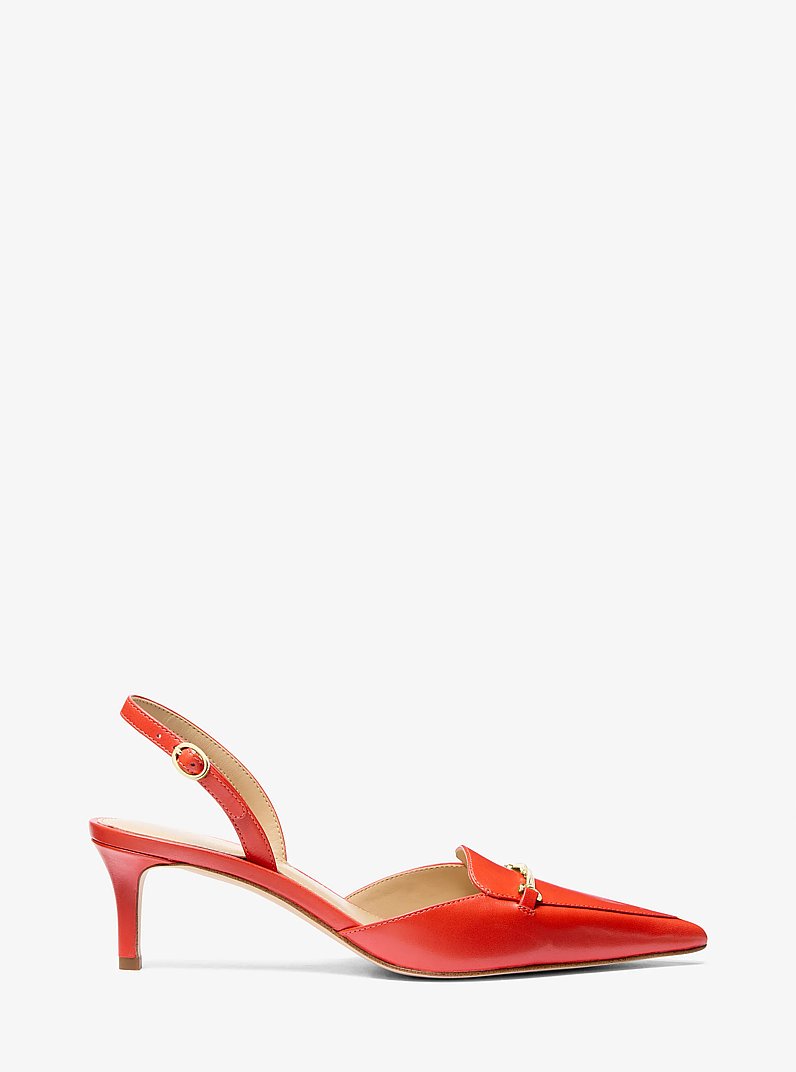 Lena Leather Slingback Pump in BURNT SIENNA | Michael Kors
