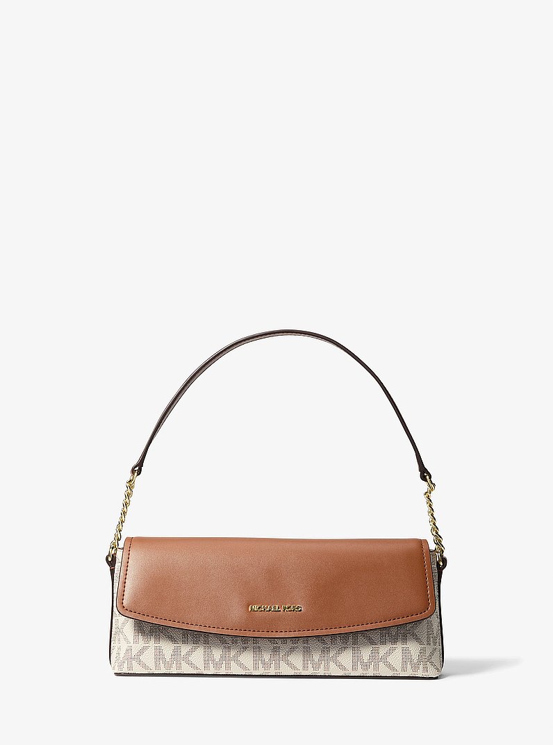 Pochette Ida de taille moyenne &agrave; logo Signature in VANILLE/LUGGAGE | Michael Kors