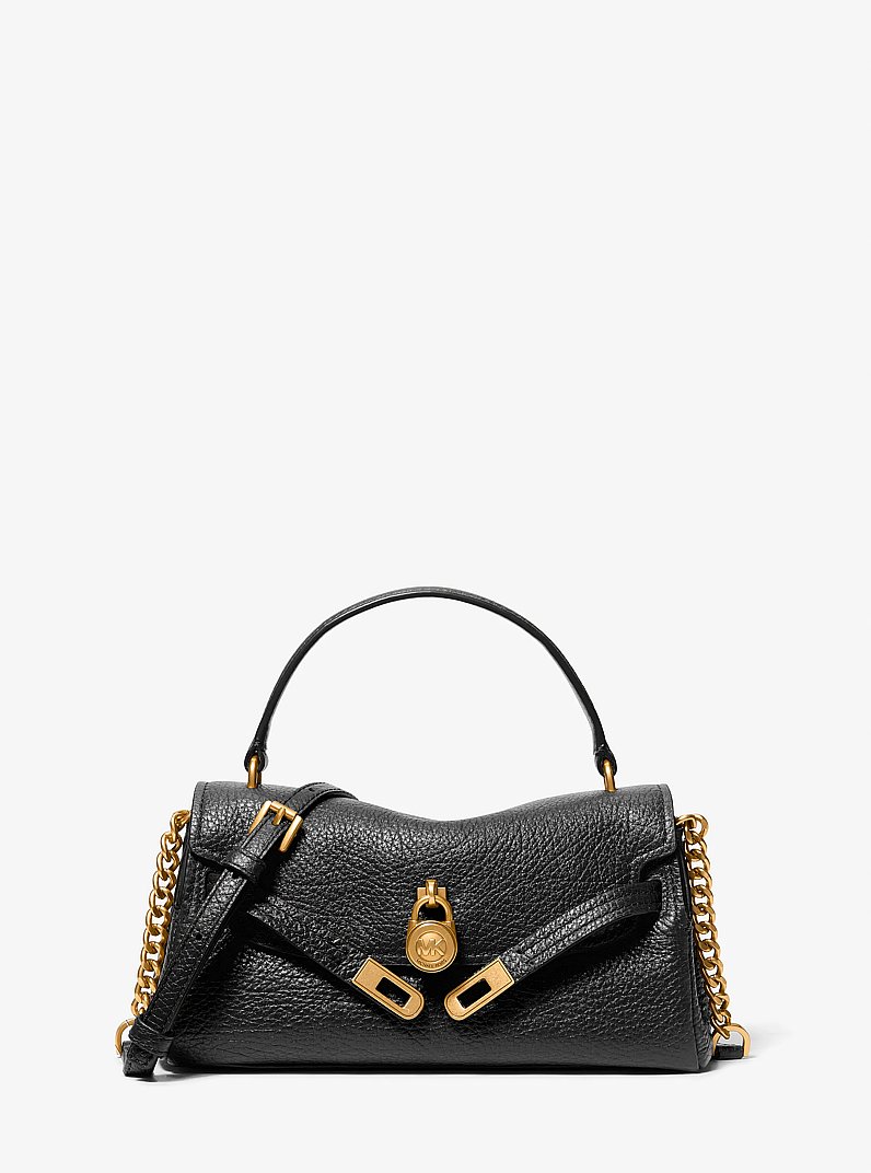 Tr&egrave;s petit sac &agrave; bandouli&egrave;re Hamilton Moderne en cuir souple textur&eacute; in NOIR | Michael Kors