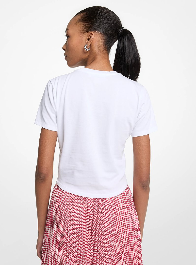 Tee-shirt &agrave; anneau et &agrave; logo imprim&eacute; in FRAMBOISE FONC&Eacute;E | Michael Kors