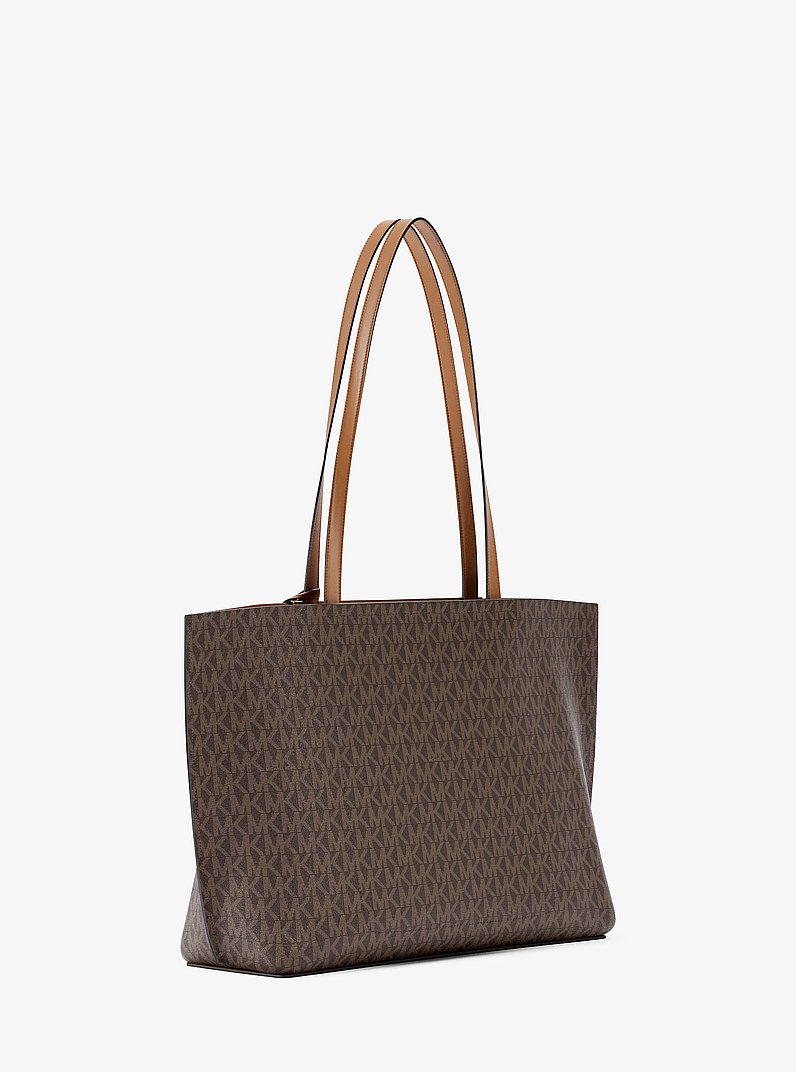 Evelyn Large Signature Logo Tote Bag in BRN/ACORN - Sale | Michael