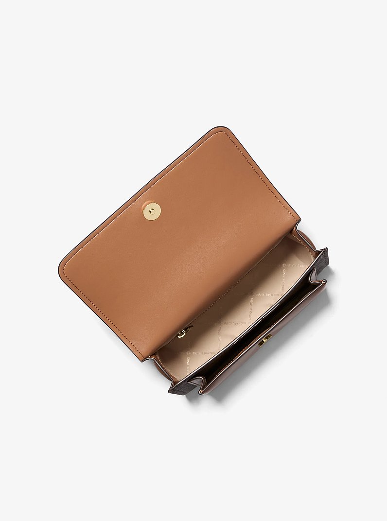 Claire Large Signature Logo Shoulder Bag in BRN/ACORN | Michael Kors