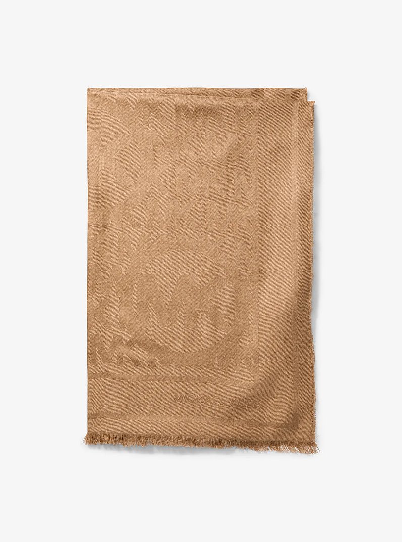 Logo Jacquard Scarf in CAMEL | Michael Kors