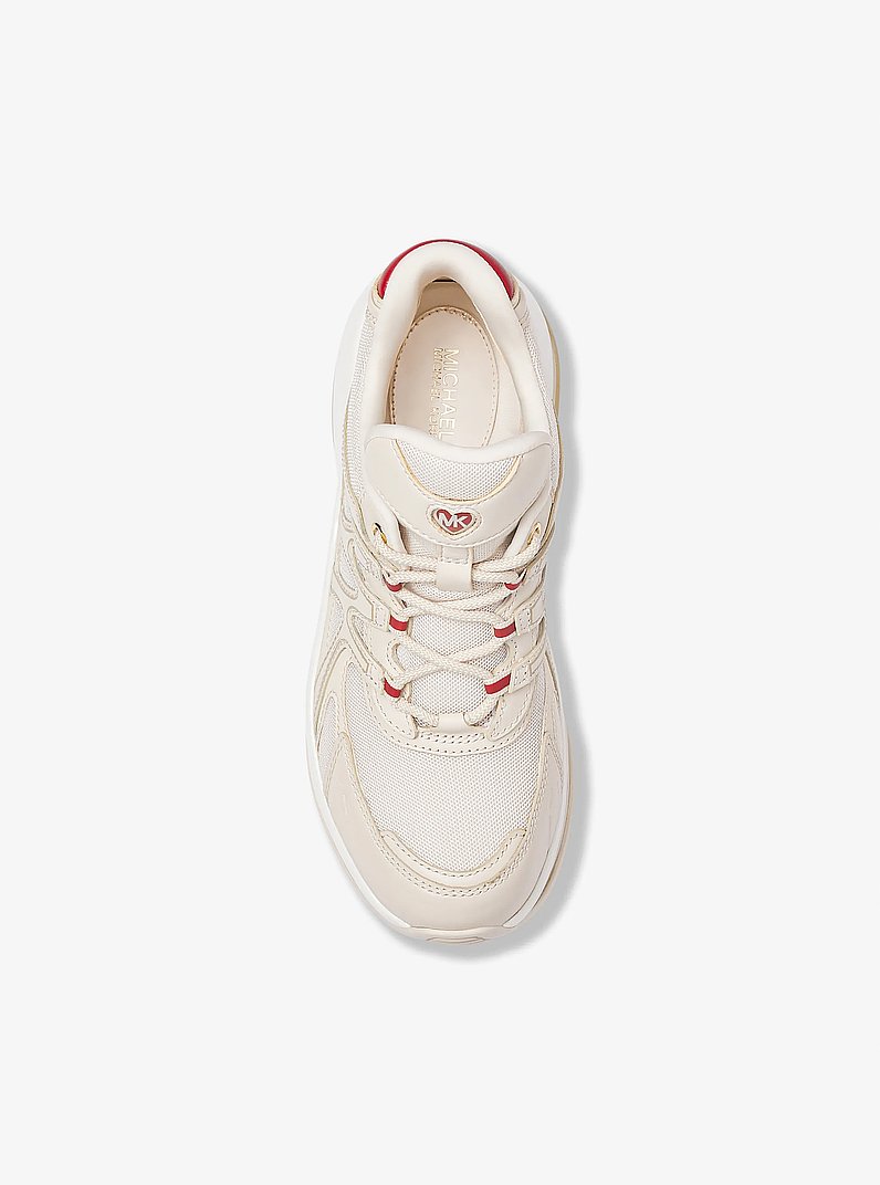 Olympia Sport Extreme Qixi Leather and Mesh Trainer in LT CREAM