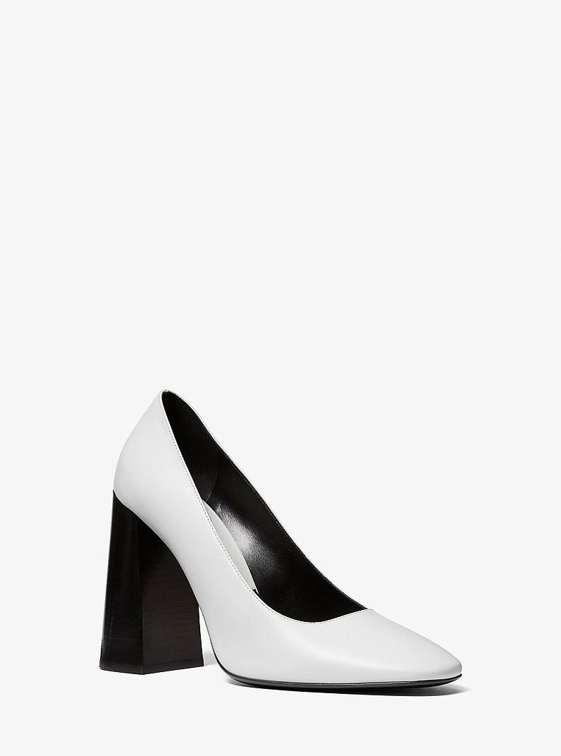 Anna Leather Pumps in OPTIC WHITE | Michael Kors