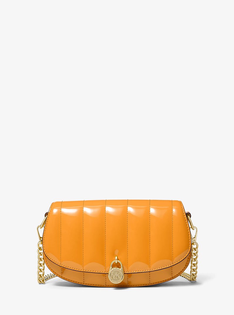 Mila Small Patent Convertible Crossbody Bag in POP ORANGE | Michael Kors