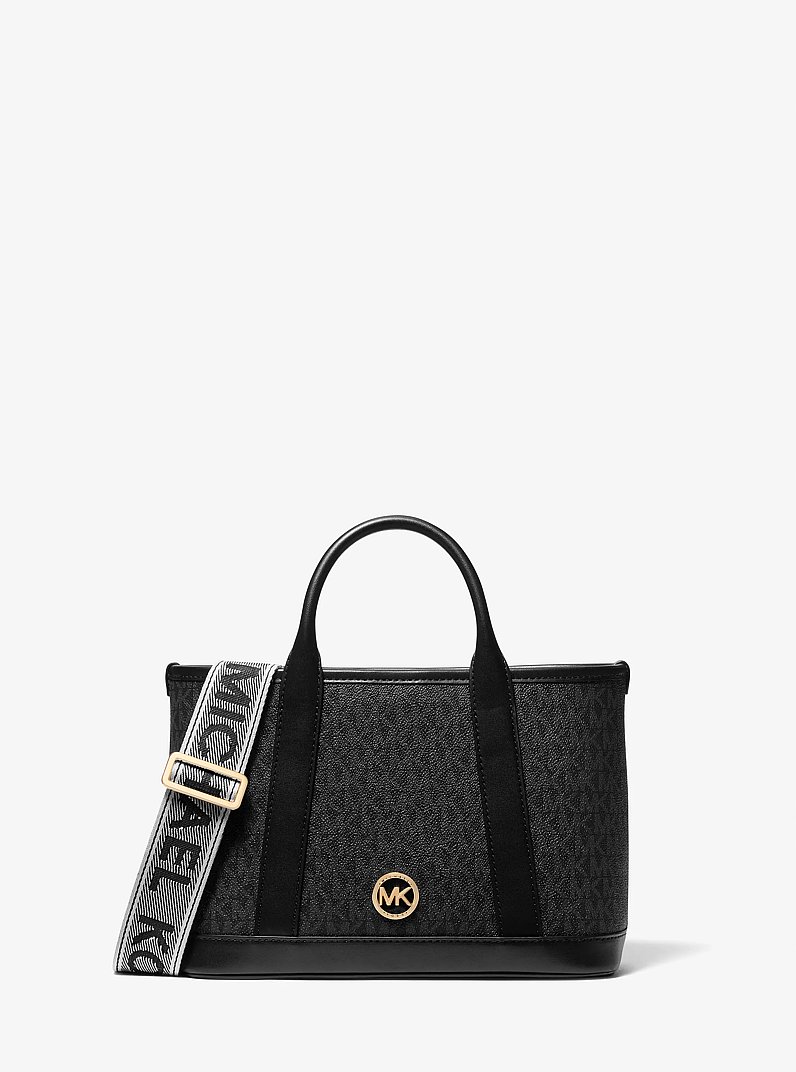 Luisa Small Signature Satchel in BLACK | Michael Kors
