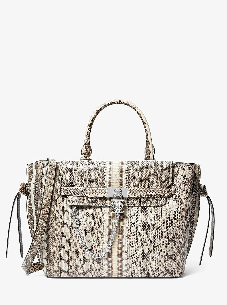 Hamilton Legacy Large Snakeskin Belted Satchel